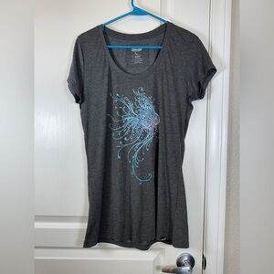 Cariloha Gray Graphic Bamboo Shirt Size Large EUC #5862